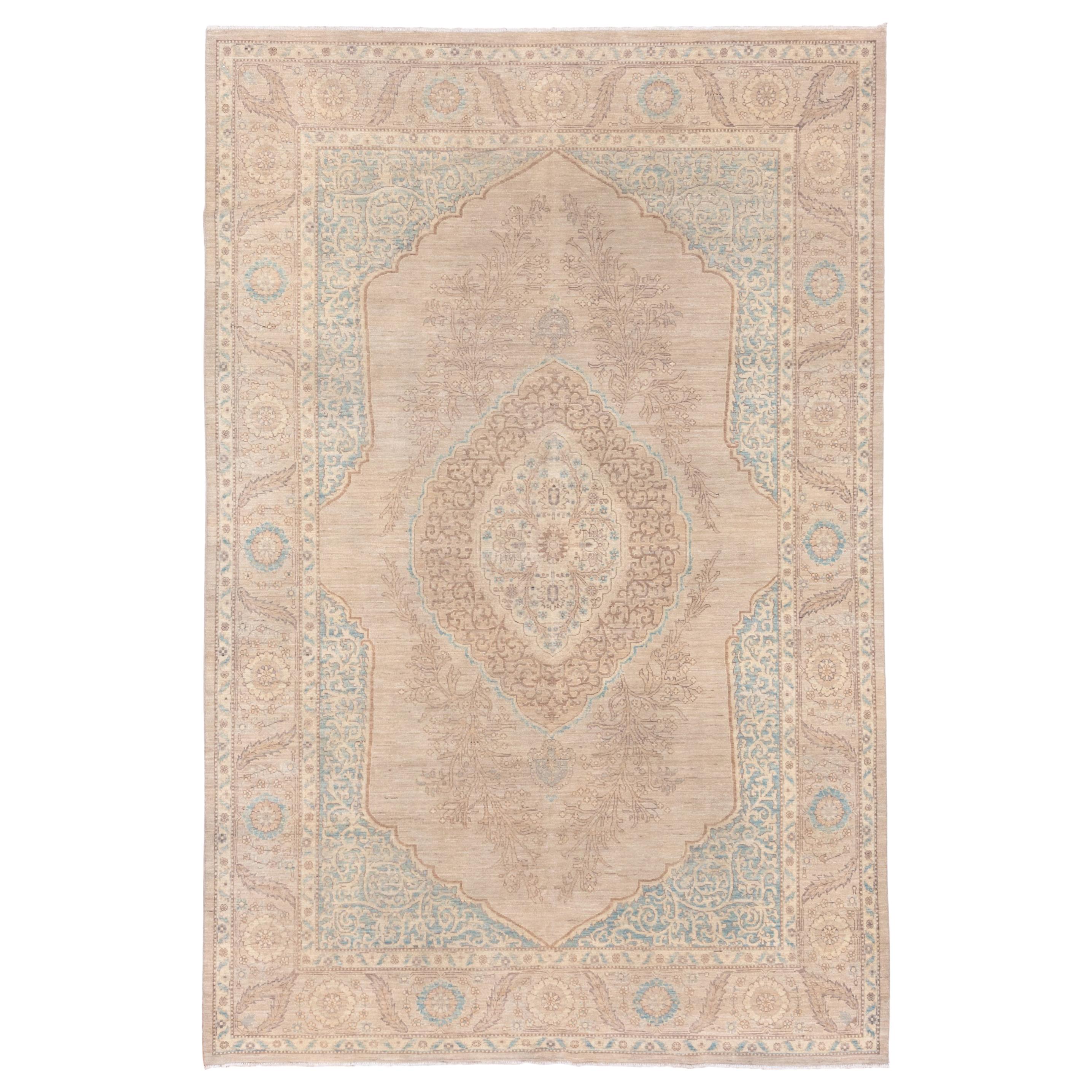 Soft Palette Persian Tabriz Carpet For Sale