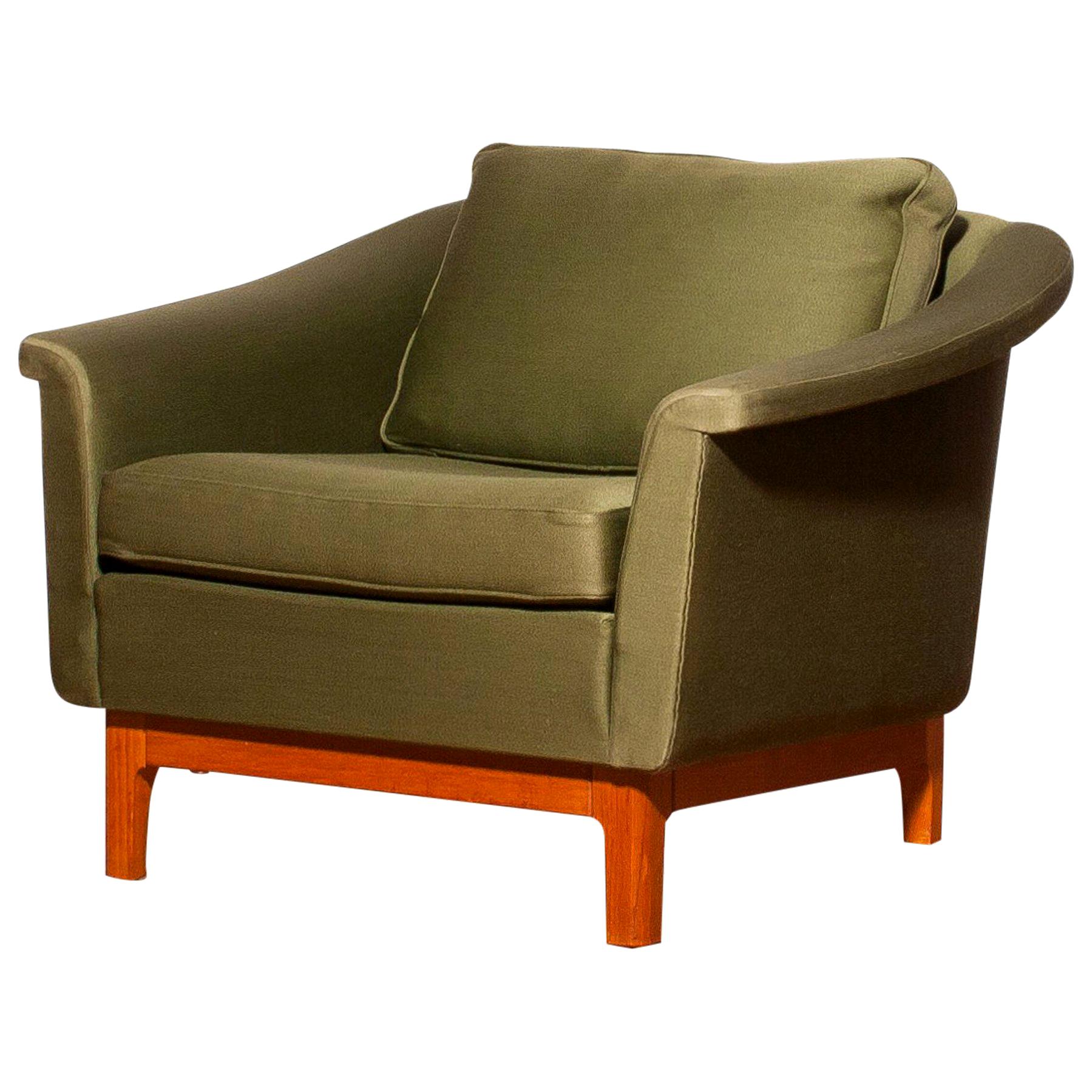 1960s, Green "Pasadena" Lounge Chair by Folke Ohlsson for DUX