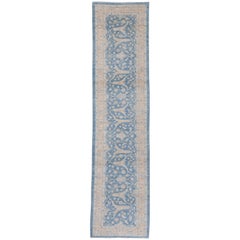 Tapis de couloir tribal afghan bleu