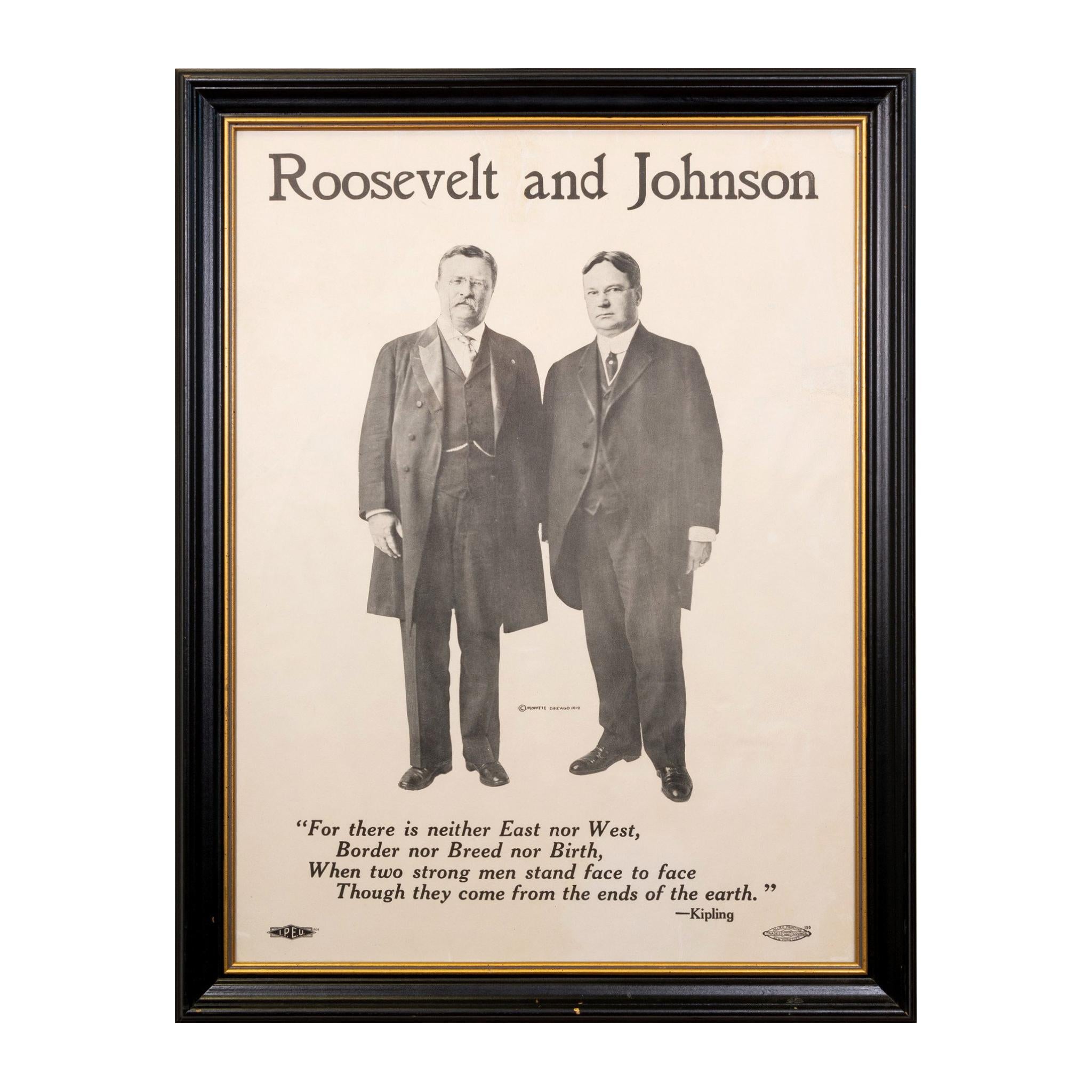 1912 "Teddy" Roosevelt and Johnson Campaign Poster For Sale
