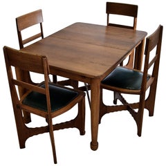 Antique Early 1900s Art and Craft Oak Dining Set