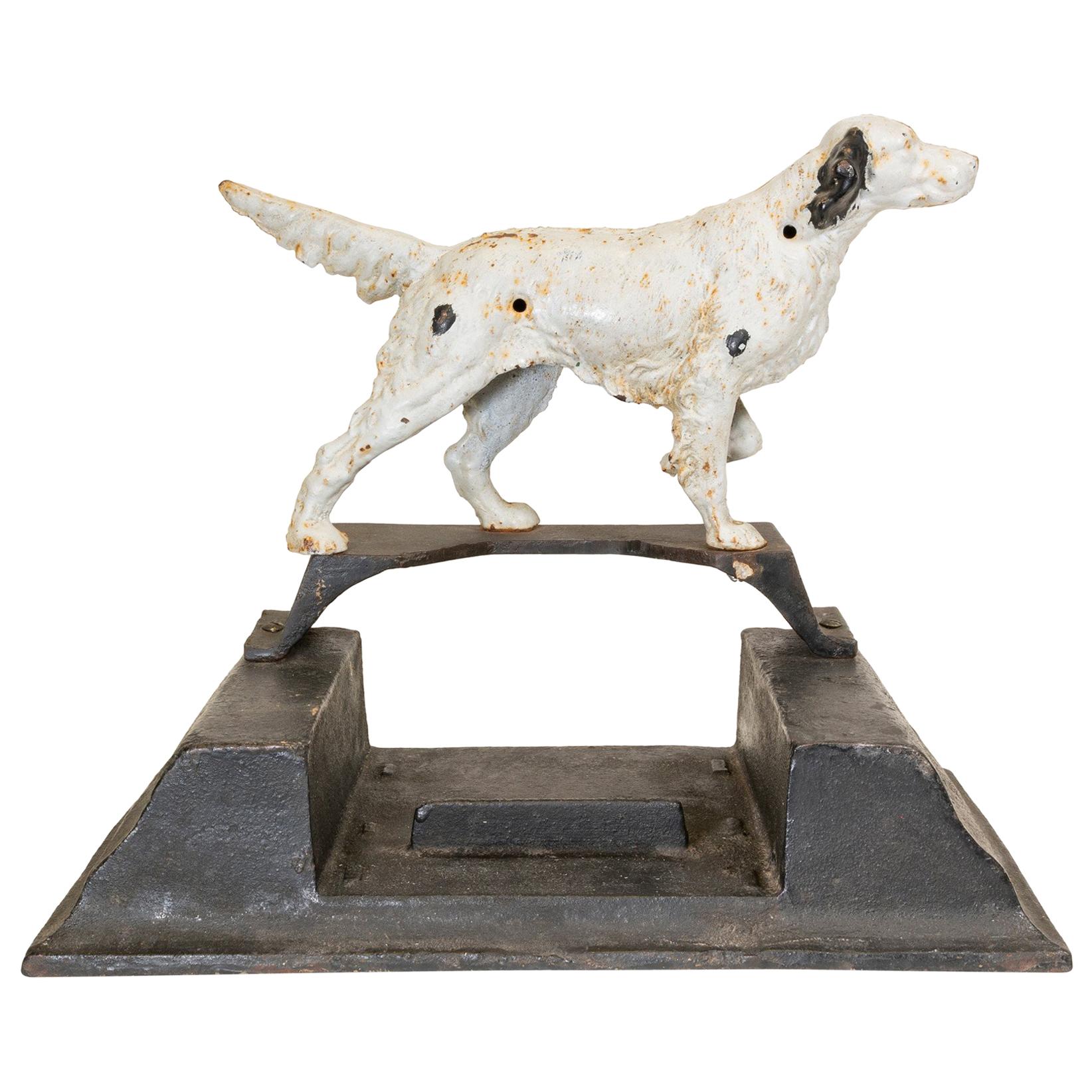 19th Century Cast Iron English Setter Boot Scraper For Sale