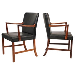 Ole Wanscher for AJ Iversen Solid Brazilian Rosewood Scandinavian Armchairs