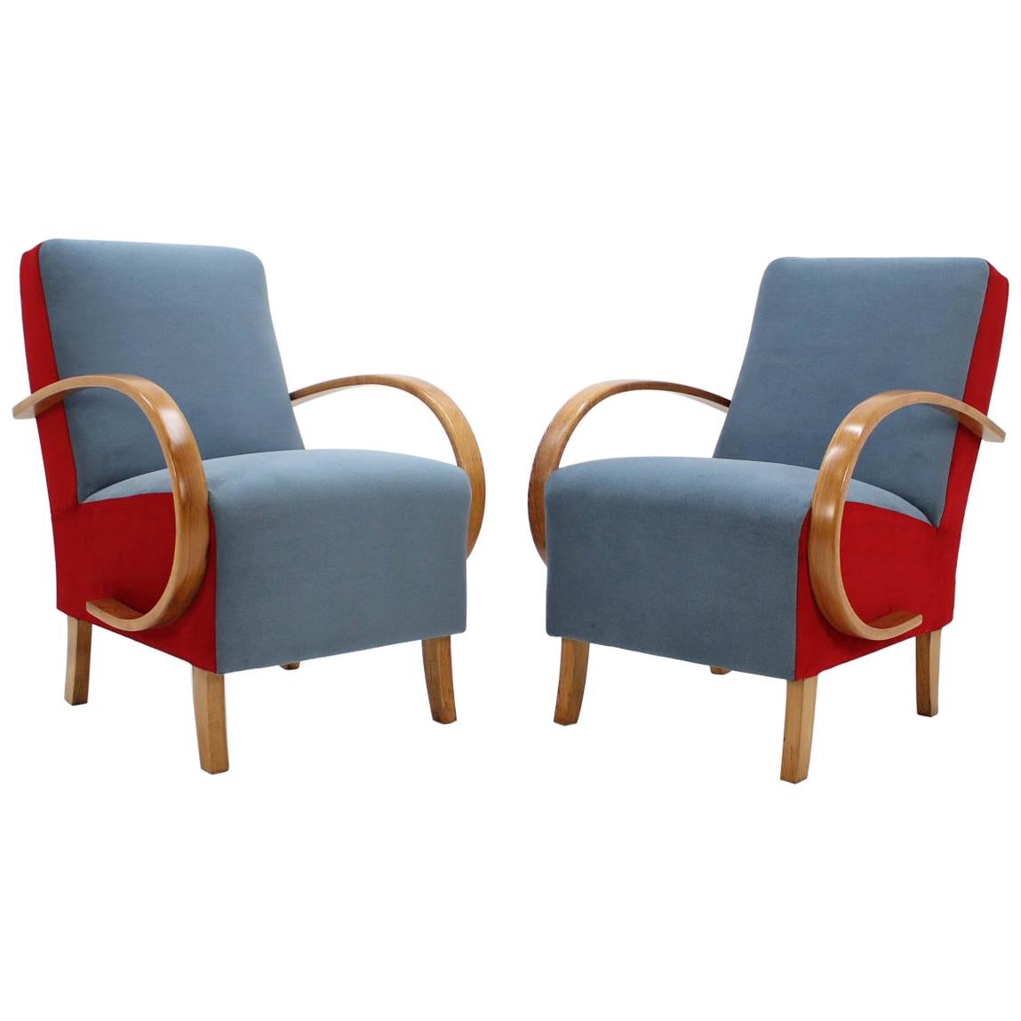 Set of Two Armchairs by Jindřich Halabala, 1950s