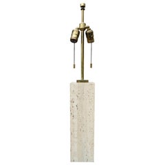 Mid-Century Modern Travertine and Brass Lamp by TH Robsjohn-Gibbings