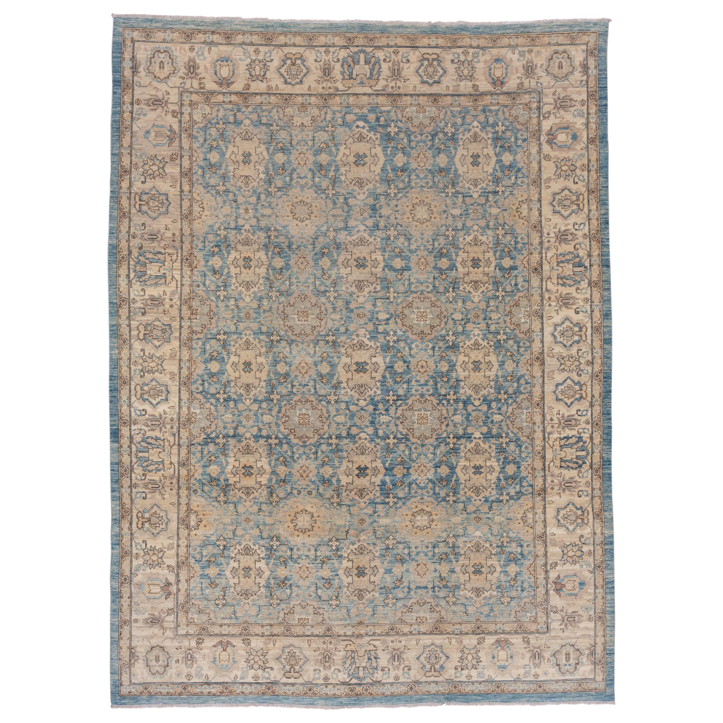 Blue Persian Tabriz Carpet For Sale