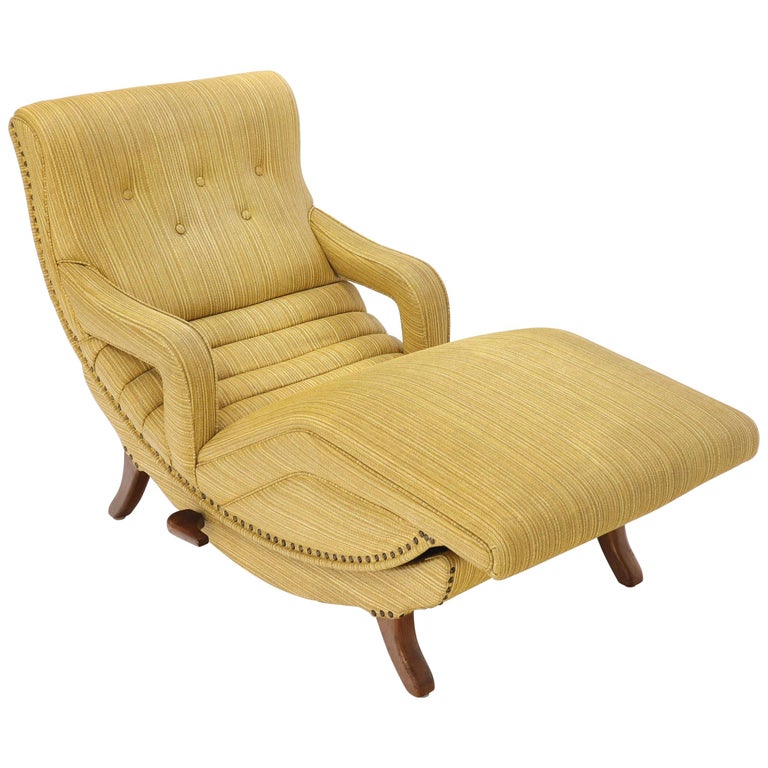 Yellow Upholstery Super Clean Original Condition Adjustable Lounge
