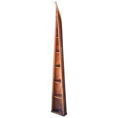 Vintage English Boat Shelf or Book Case of Mahogany in the Form of a Row Boat