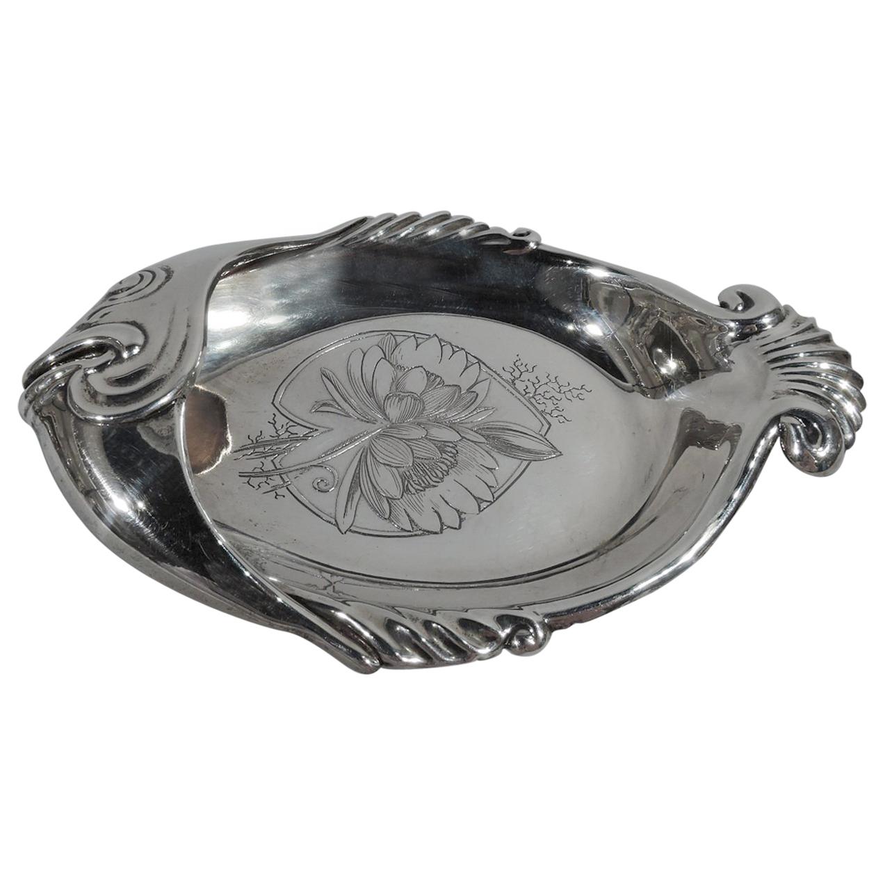 American Aesthetic Japonesque Sterling Silver Fish Dish by Whiting