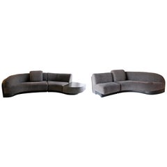 Contemporary Modern Pair of Vladimir Kagan Preview Curved Sectional Sofa, 1980s