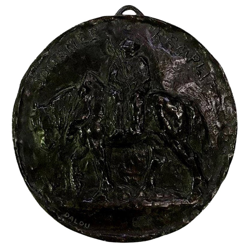 Bronze-Medaillon-Relief-Skulptur von Dalou von Aimé-Jules