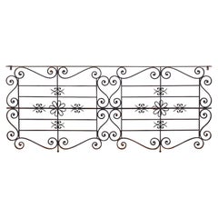 Vintage French Iron Reclaimed Architectural Salvage Console Server Table, 1940