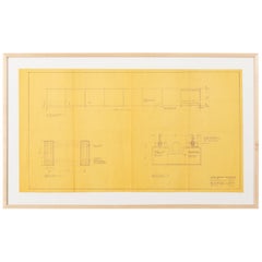 Used Original Mies van der Rohe Blueprint from 1964, Illuminated Wall Details