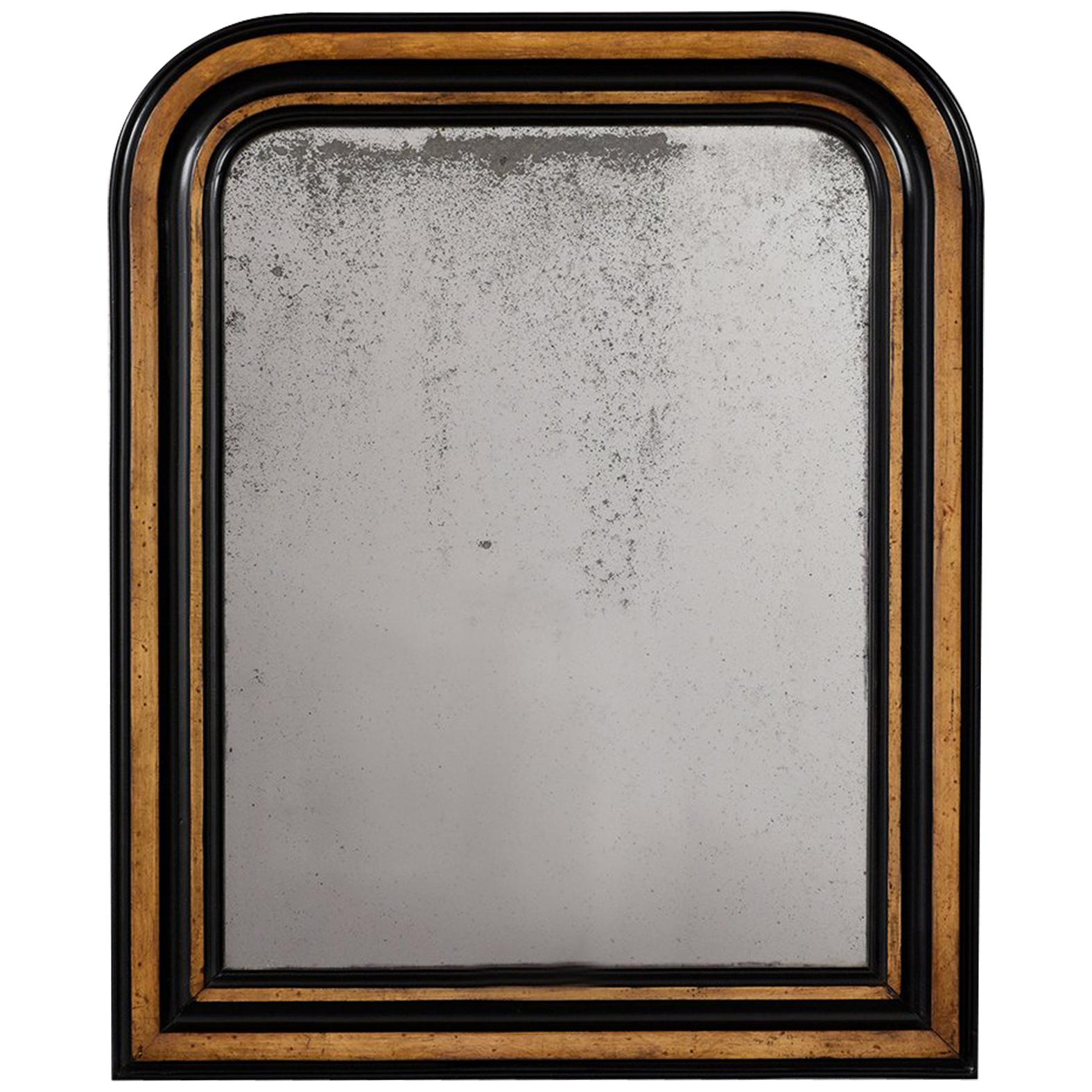 Circa 1880s French Black and Walnut Colored Mirror
