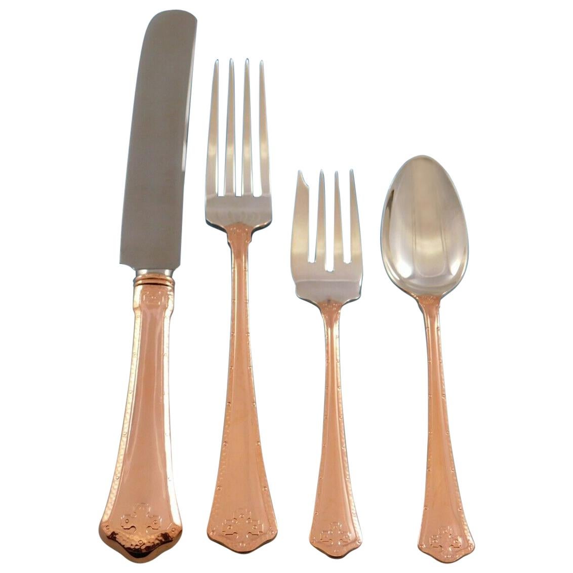 Carmel by Wallace Sterling Silver Flatware Set Service with Copper Rustic Dinner