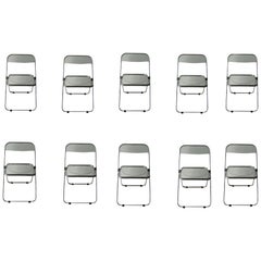 Signed Set of 12 "PLIA" Chairs by Giancarlo Piretti for Castelli