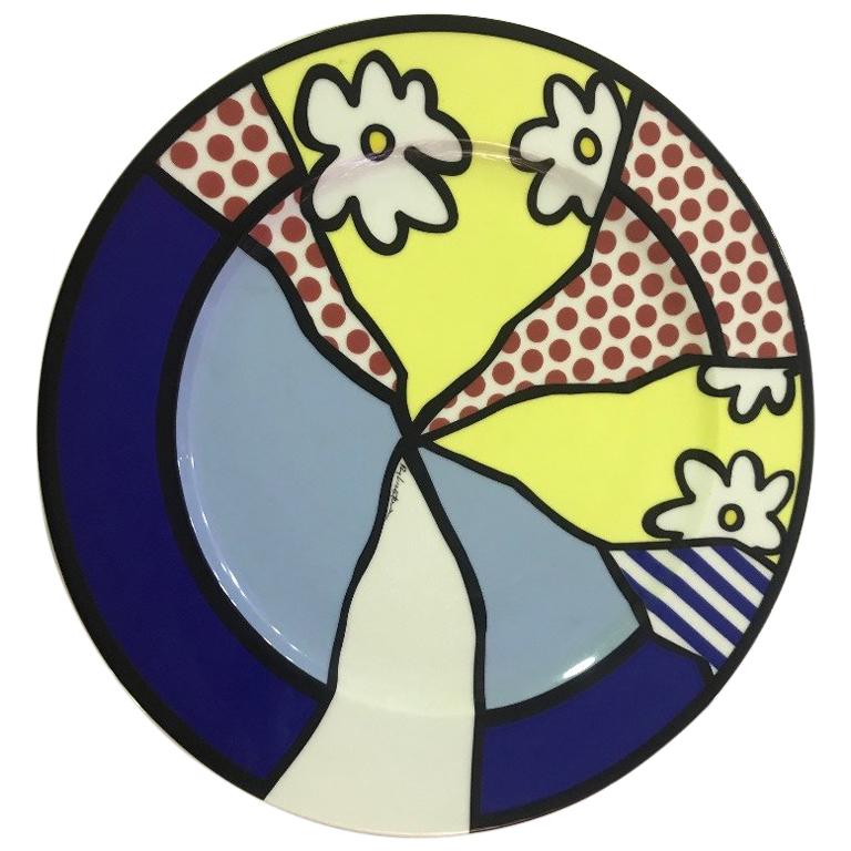 Roy Lichtenstein Limited Edition Signed and Numbered Water Lilies Plate 1990