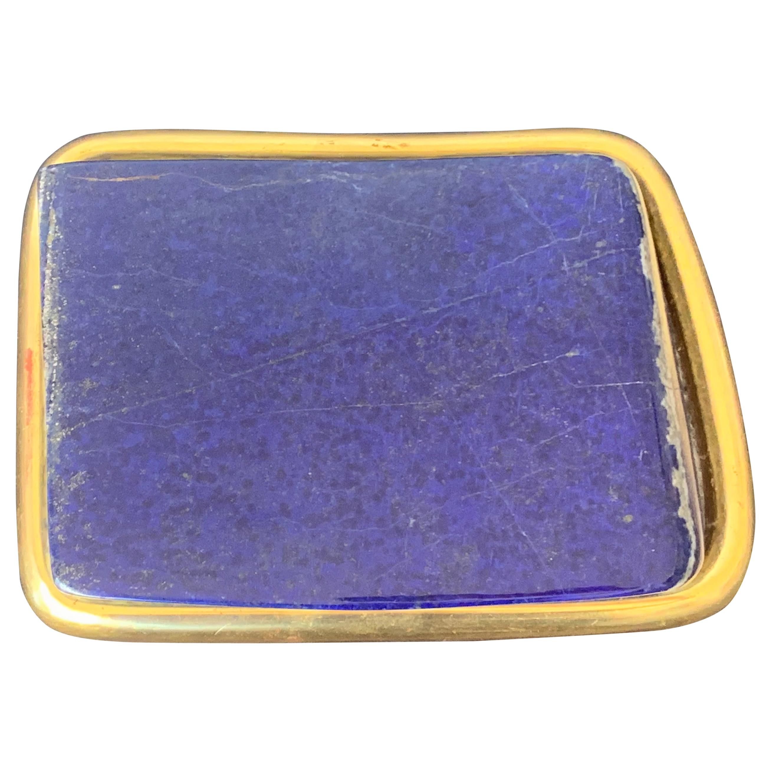 Large Lapis Lazuli Paperweight in 22-Karat Gold Setting