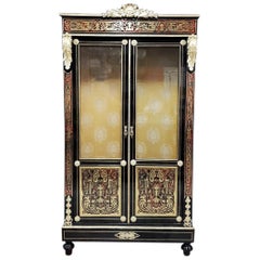 Napoleon III Showcase Vitrine in Boule Marquetry Style, France 19th Century