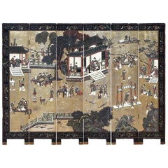 Six Panel Coromandel Chinese Dressing Screen / Room Divider