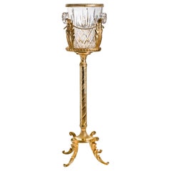 Champagne Bucket in Cristal and Bronze 22-Carats, Oriental Design