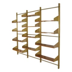 Hanging Bookcase for Feal Brass Vintage, Italy, 1960s