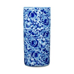 Vintage Schirmständer:: Japanisch:: Blau und Weiß:: Keramik:: Stock Topf