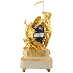 Used Cadran Tournant Clock, after Augustin Pajou, France, 19th Century