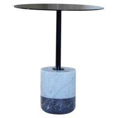 Hita Accent Table Round Metal Top and Marble base