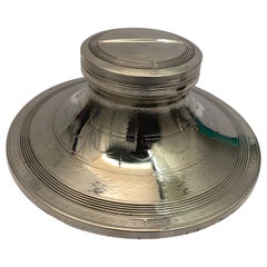 Large Silver Capstain Ink Stand