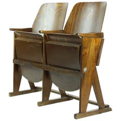 Retro Two-Seat Cinema Bench by Ton 'Thonet', Czechoslovakia circa 1960s