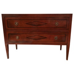 Refined Mahogany Inlaid Neoclassical Style Antique Chest of Drawers Commode