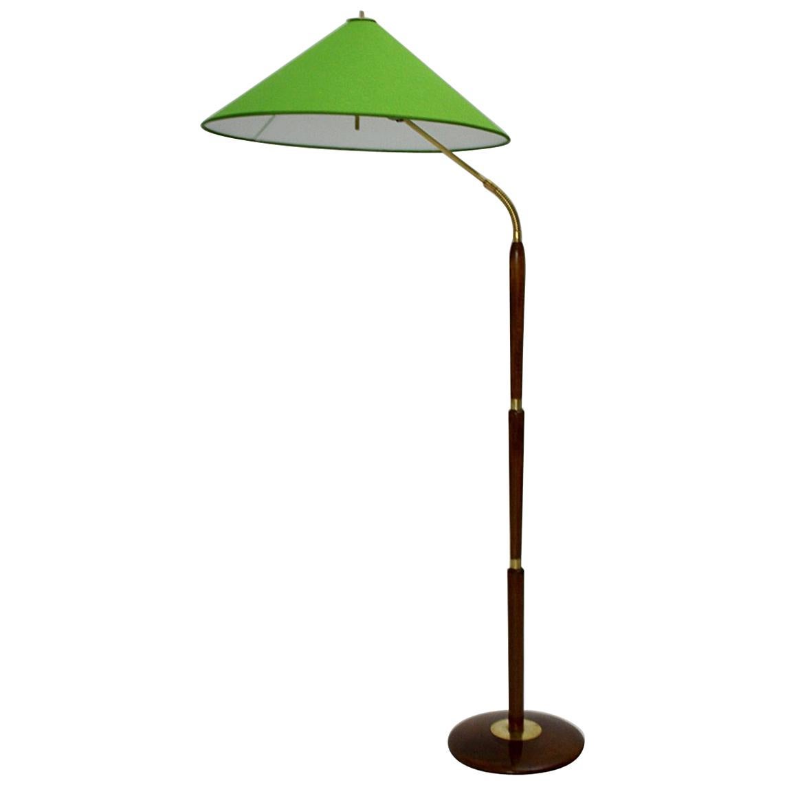 Mid-Century Modern Vintage Brass Beech Floor Lamp Giuseppe Ostuni Attributed For Sale