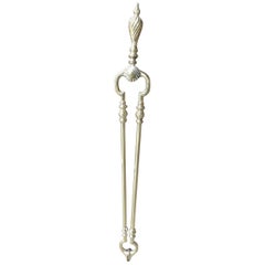 Antique English Victorian Fireplace Tongs or Fire Tongs