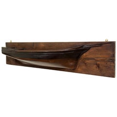 Antique Large Schooner Hale Hull in Pitch Pine with Mahogany Trim, circa 1880