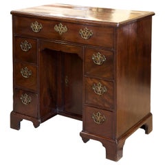 Small 18th Century Cuban Mahogany Kneehole Desk in Original Condition