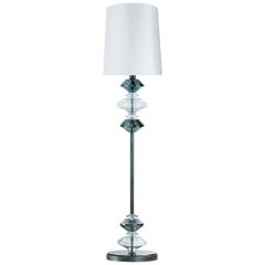 Fantastic Floor Lamp with Bronze Metal Frame Lampshade in Fabric Ivory Color