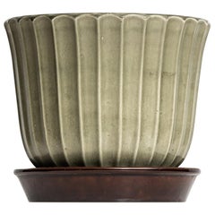Ewald Dahlskog Ceramic Vase Model Tellus Produced by Bobergs Fajansfabrik