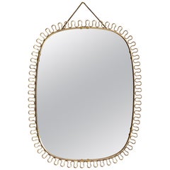 Josef Frank Mirror in Brass Produced by Svenskt Tenn in Sweden