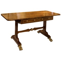 Regency Rosewood Brass Inlaid and Brass Mounted Sofa Table, circa 1810