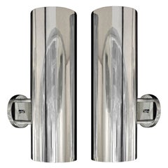 Paul Mayen Sconces in Polished Aluminum, 1960s 'Signed'