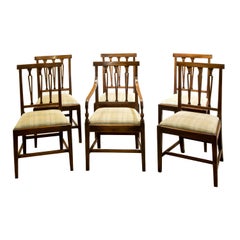 Antique Set of 6 19th Century Dinning Room Chairswith Upholstered Drop-In Seats