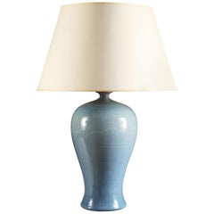 20th Century Blue Glaze Mei Ping Vase as a Table Lamp