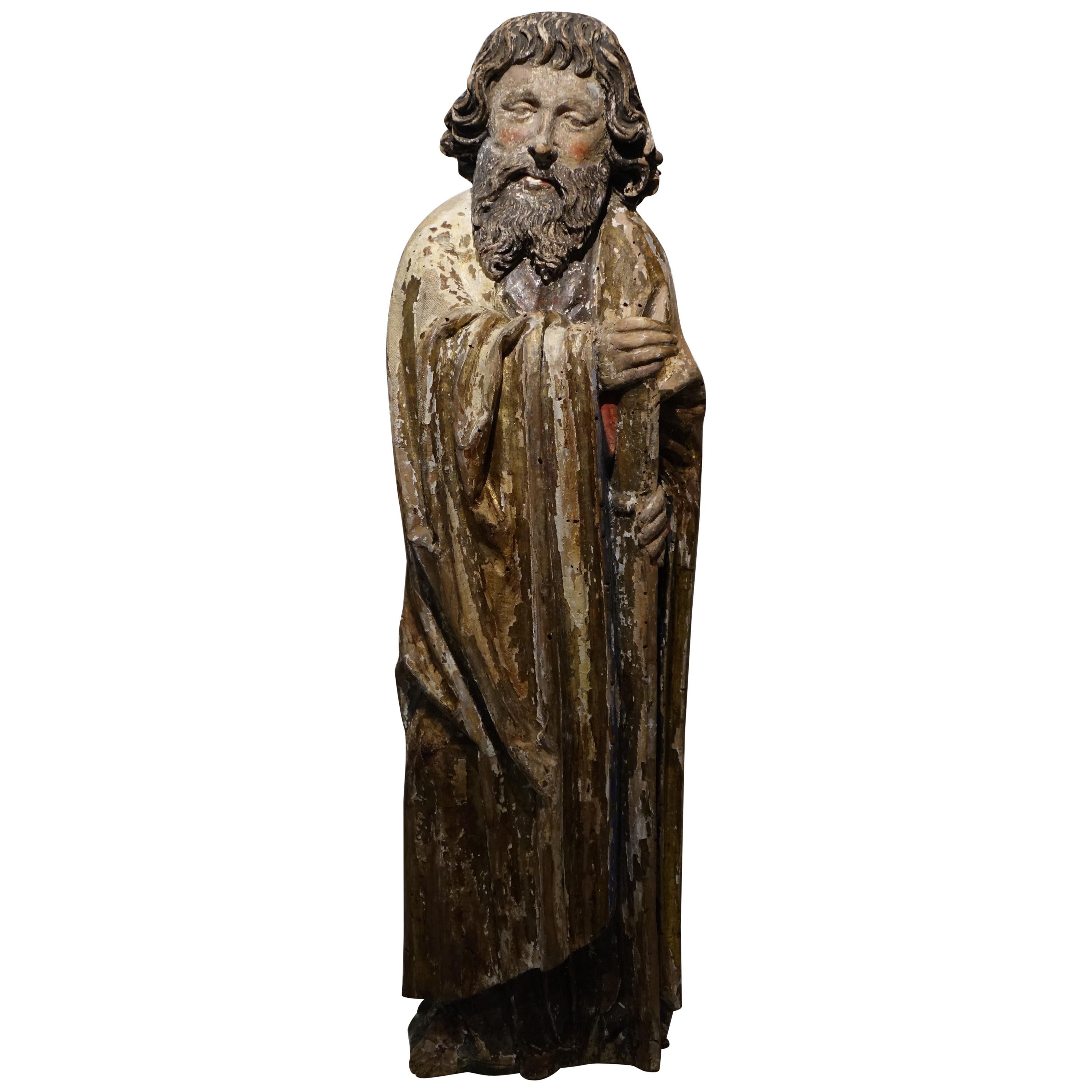 Sculpture of Saint Jacques the Minor, Burgundy, France, 15th Century For Sale