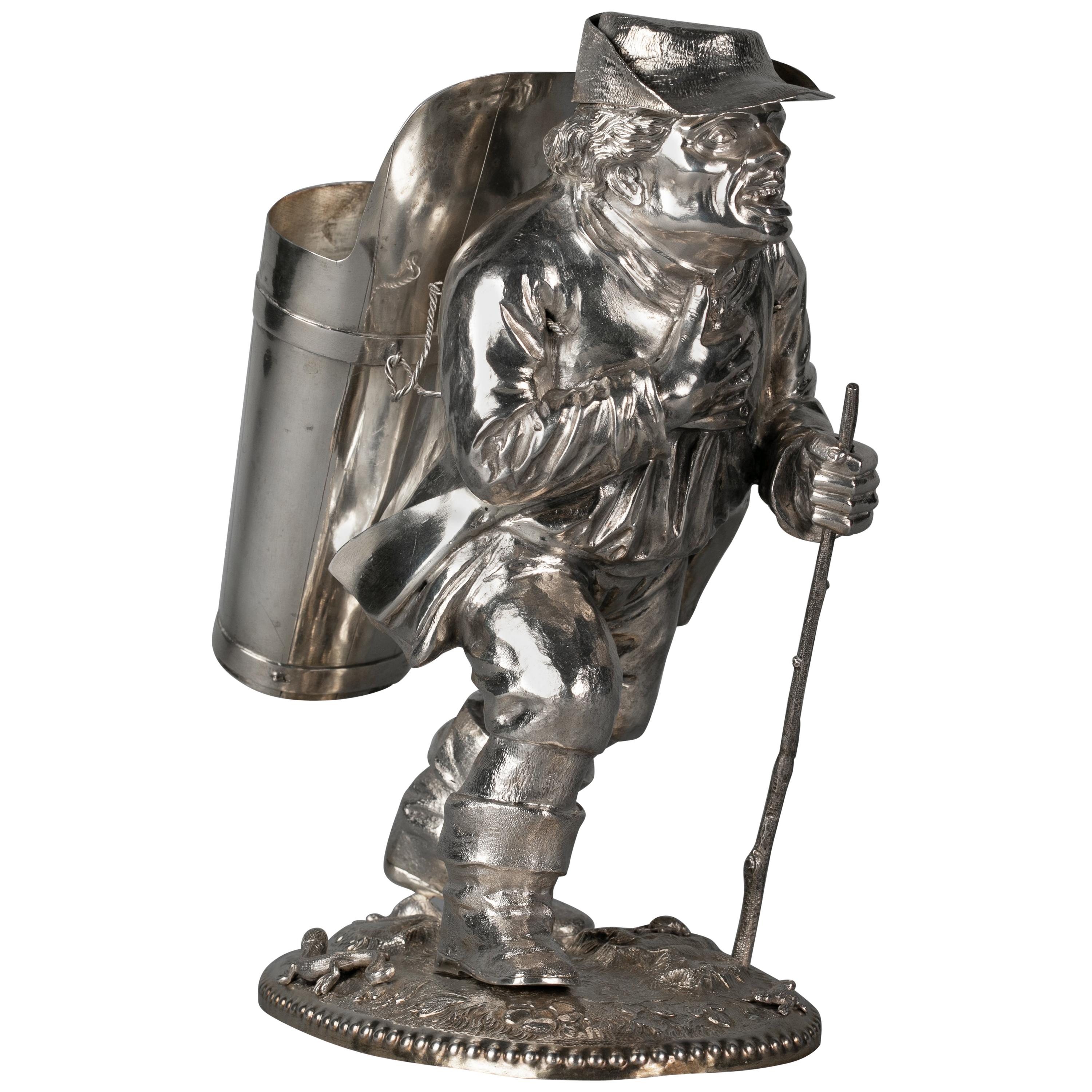 Continental Silver Novelty Figure of a Sojourner, circa 1880