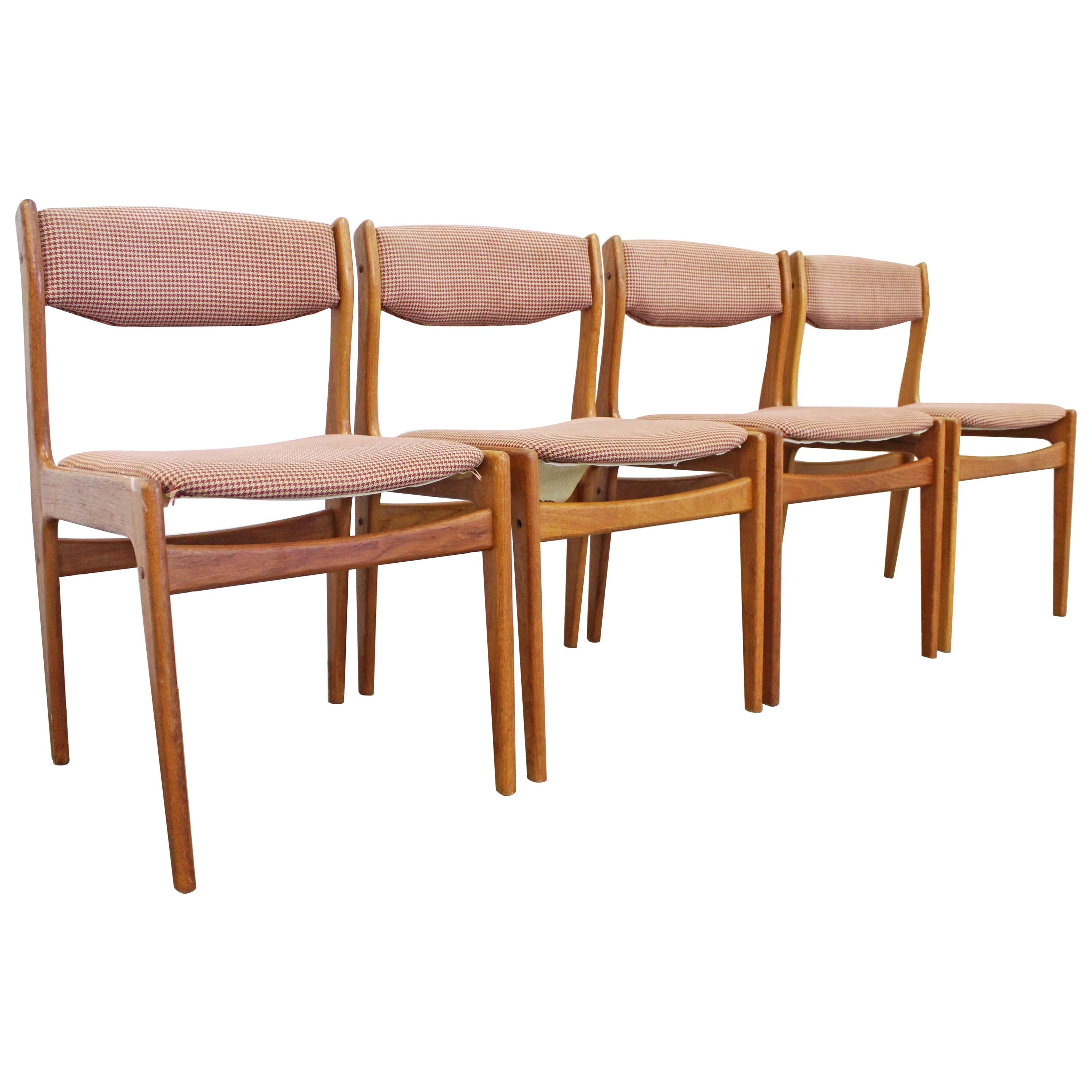 Set of 4 Mid-Century Modern Scandinavian Teak Dining Chairs