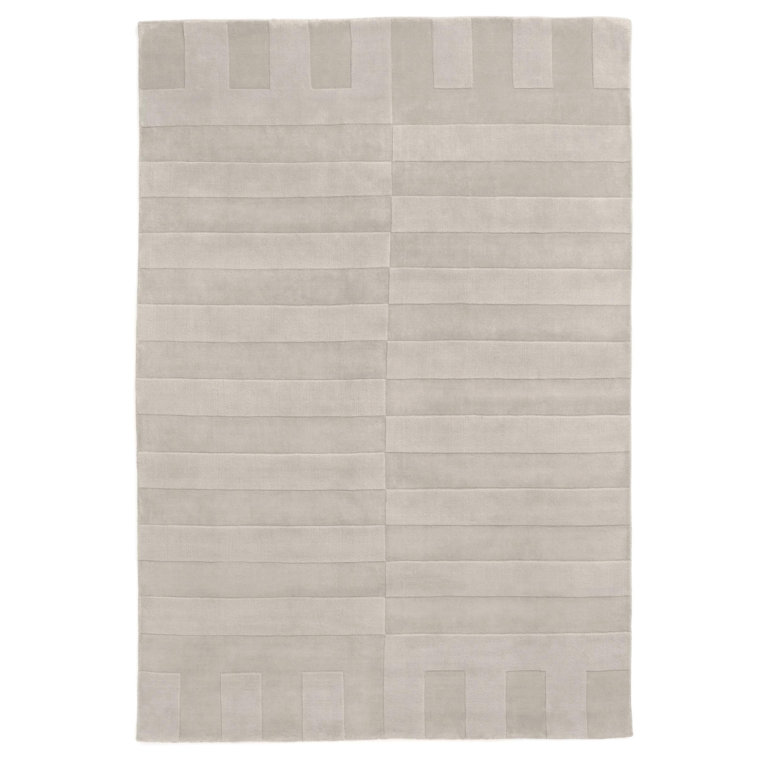 Lux 2 Oatmeal, Wool Cut Pile Rug in Scandinavian Design For Sale