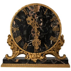 Antique American Bronze and Marble Table Clock, E.F. Caldwell and Co., circa 1900