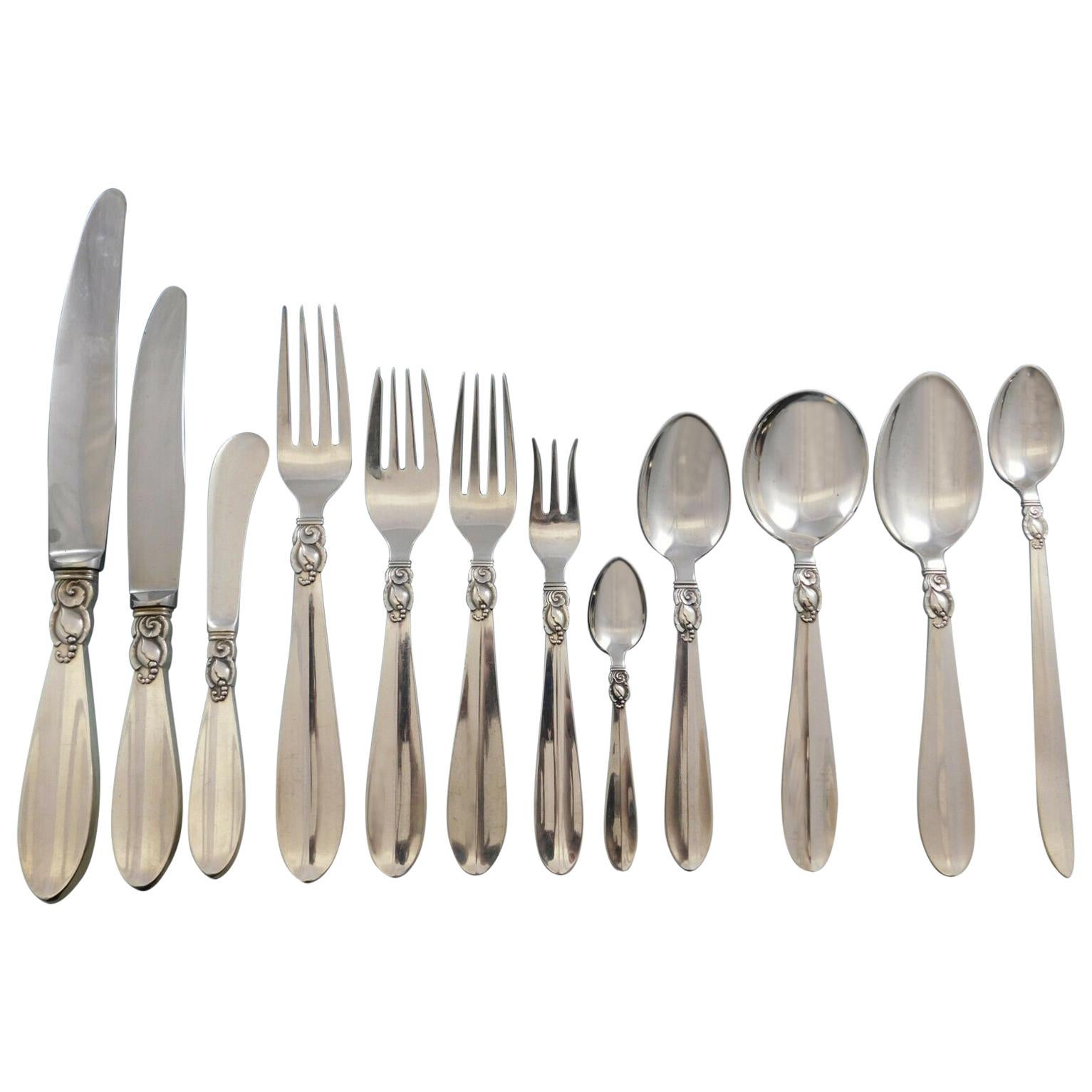 Princess Fuchsia by Frigast Sterling Silver Flatware Set Service 155pcs Modern