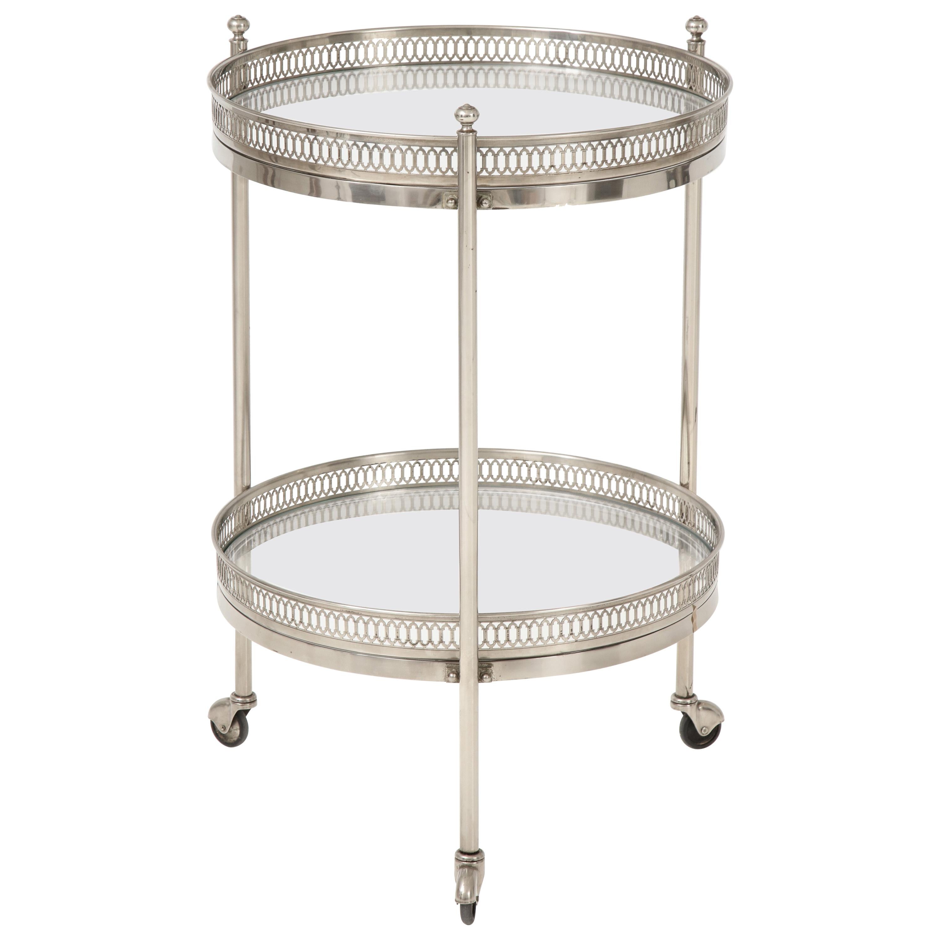 Two-Tier Bar Cart in Polished Nickel